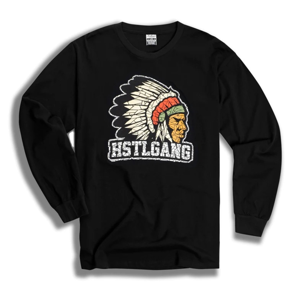 THE HUSTLE GANG FRACTURED CHIEF Long Sleeve Sz L NWT